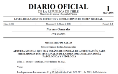 DIARIO OFICIAL: MANUAL DE ACREDITACIÓN PARA LABORATORIOS DE ANATOMÍA PATOLÓGICA