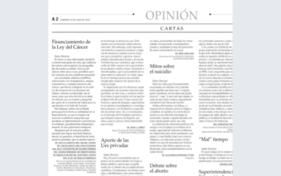 FINANCIAMIENTO LEY NACIONAL DEL CÁNCER: CARTA A EL MERCURIO